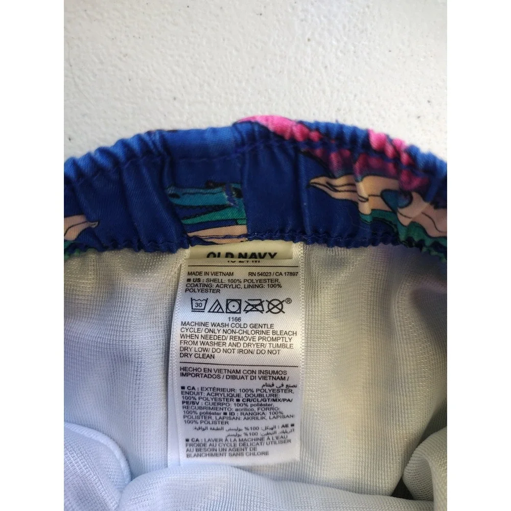 Old‎ Navy Toddler Boys Blue Surfing Dinosaur Tropical Swim Trunks 18-24M
